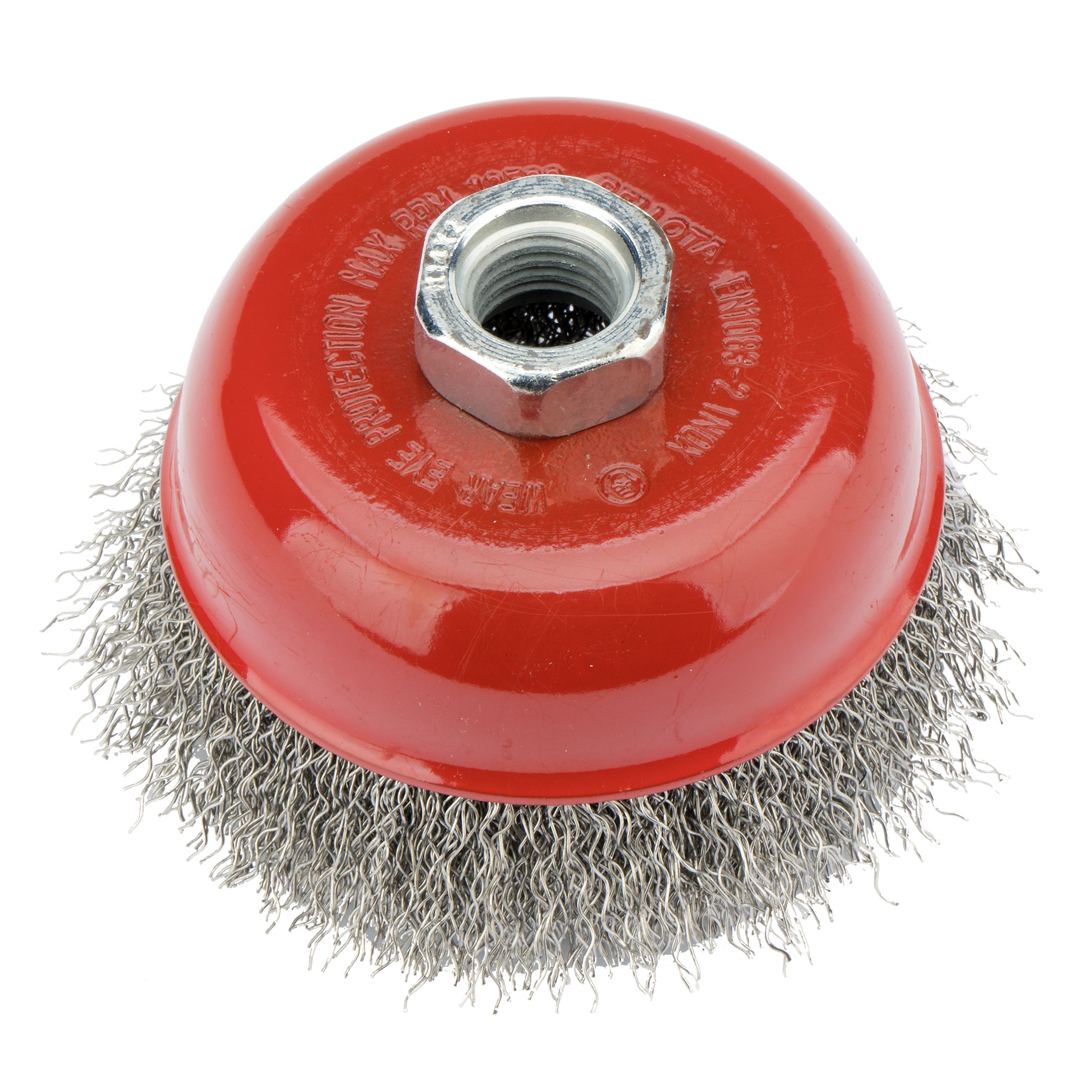 Cepillo de taza, alambre de acero inoxidable ondulado / 50812I