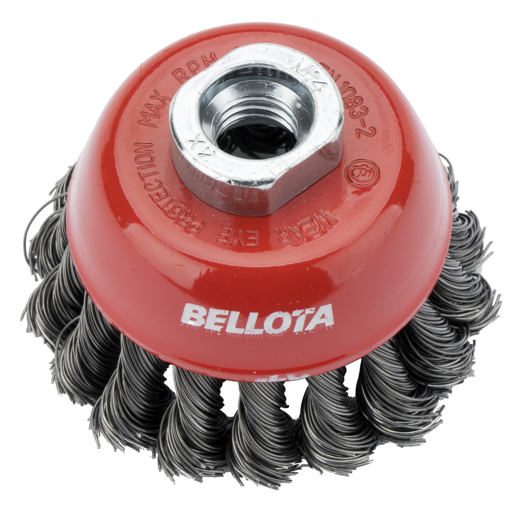 Cepillo de taza para altas revoluciones, alambre de acero templado y trenzado / 5081465