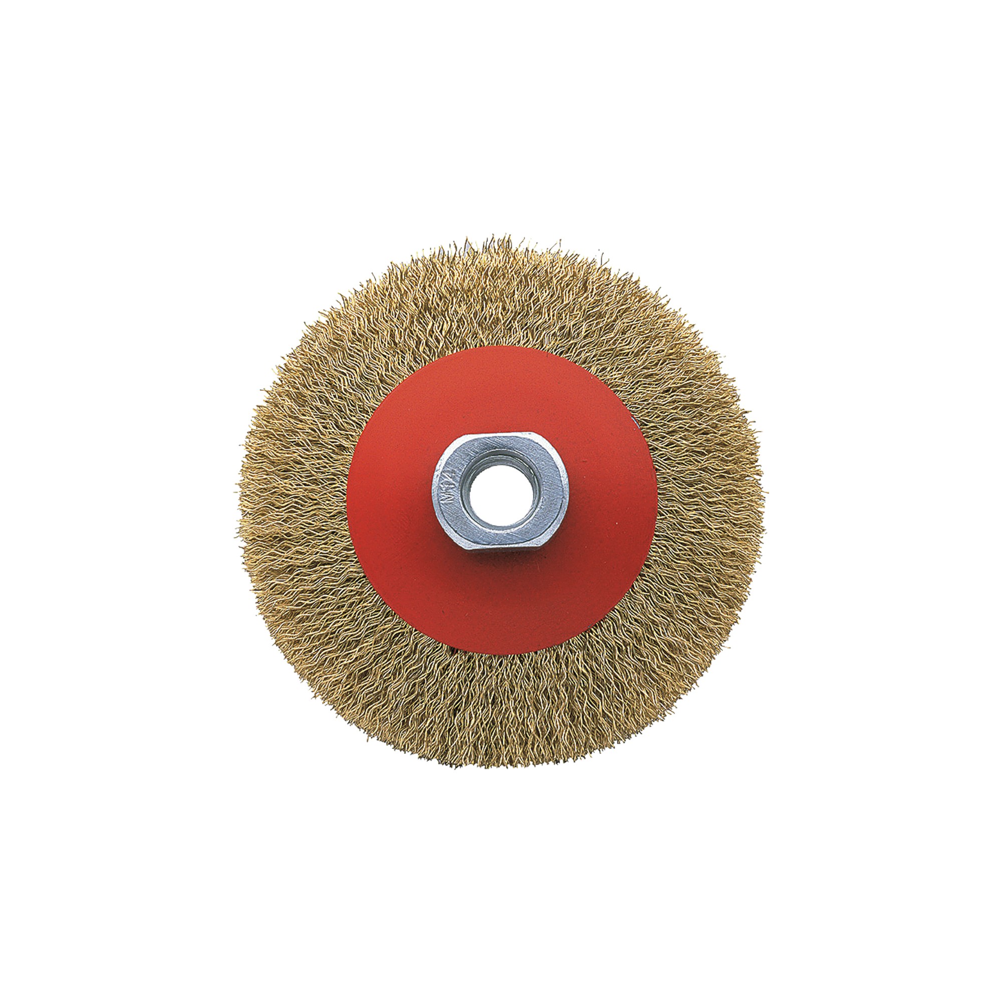 Cepillo cónico para altas revoluciones, alambre de acero latonado ondulado / 50815