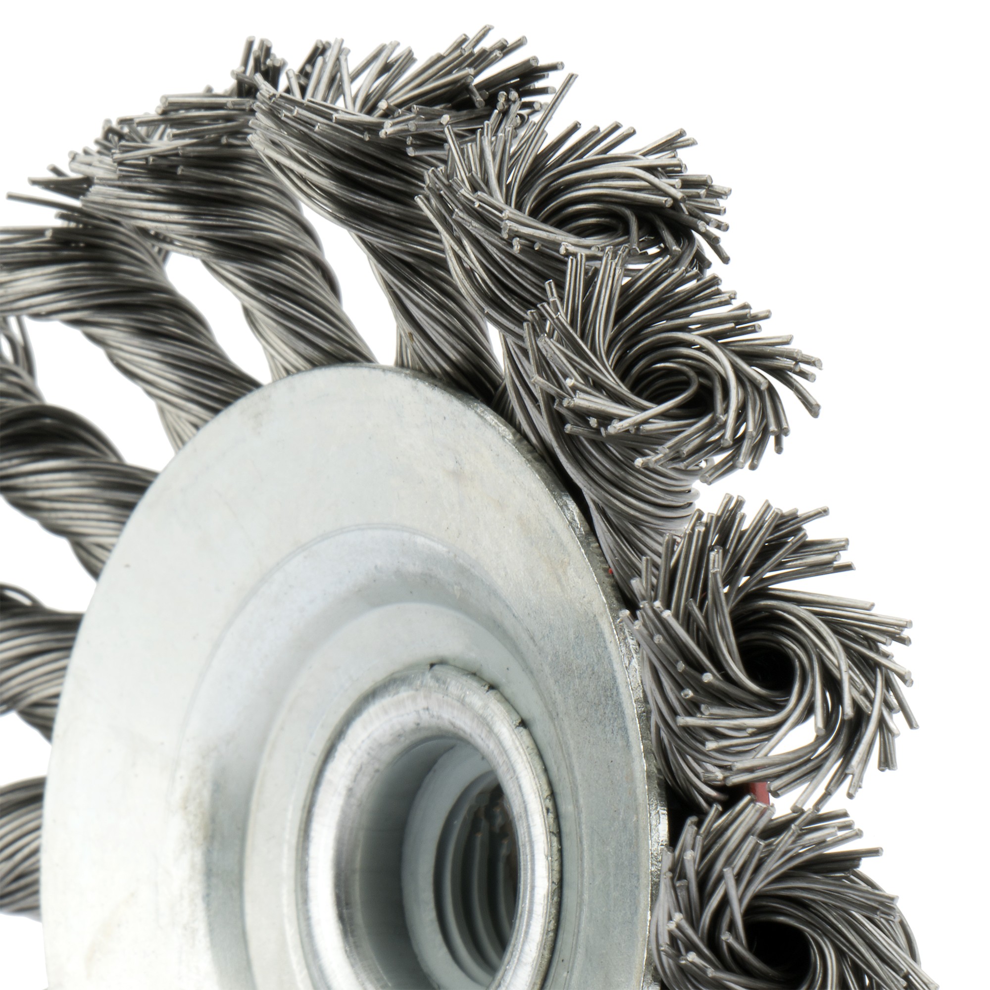 Cepillo cónico para altas revoluciones, alambre de acero inoxidable trenzado / 50817I
