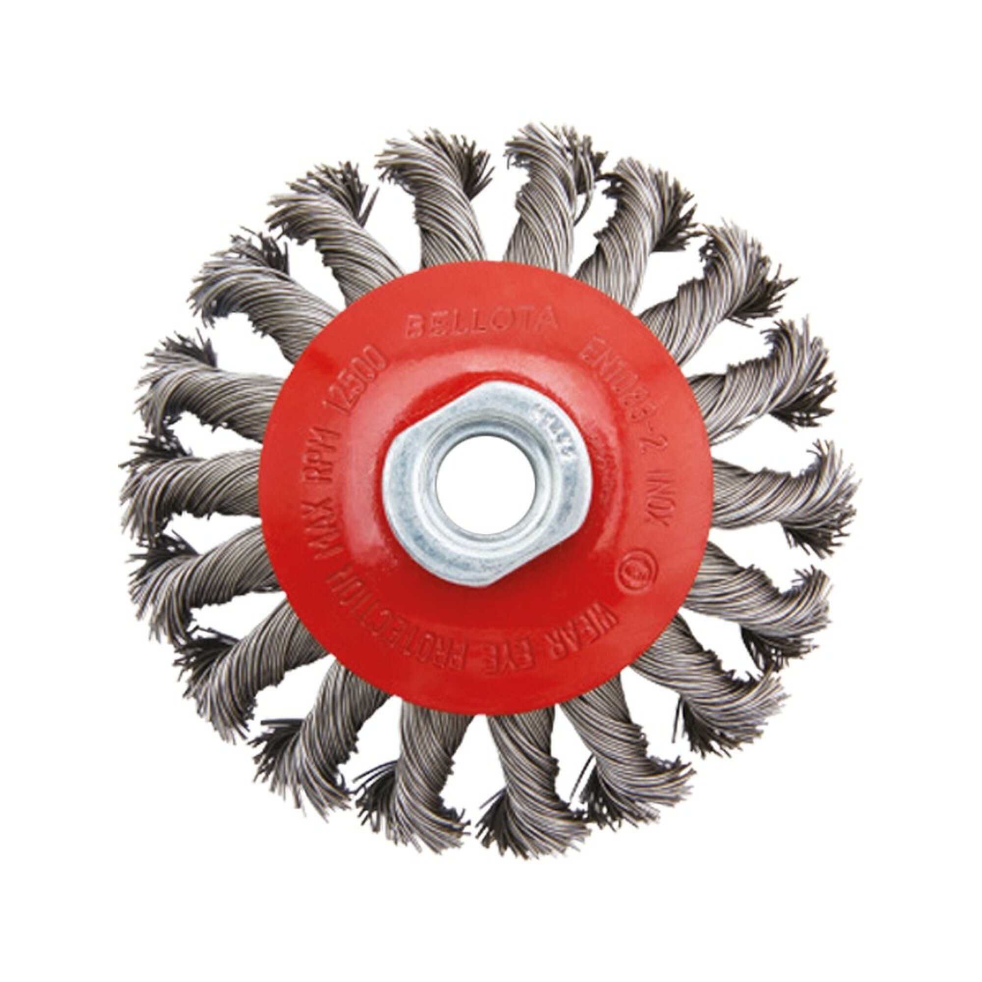 Cepillo cónico para altas revoluciones, alambre de acero inoxidable trenzado / 50817I