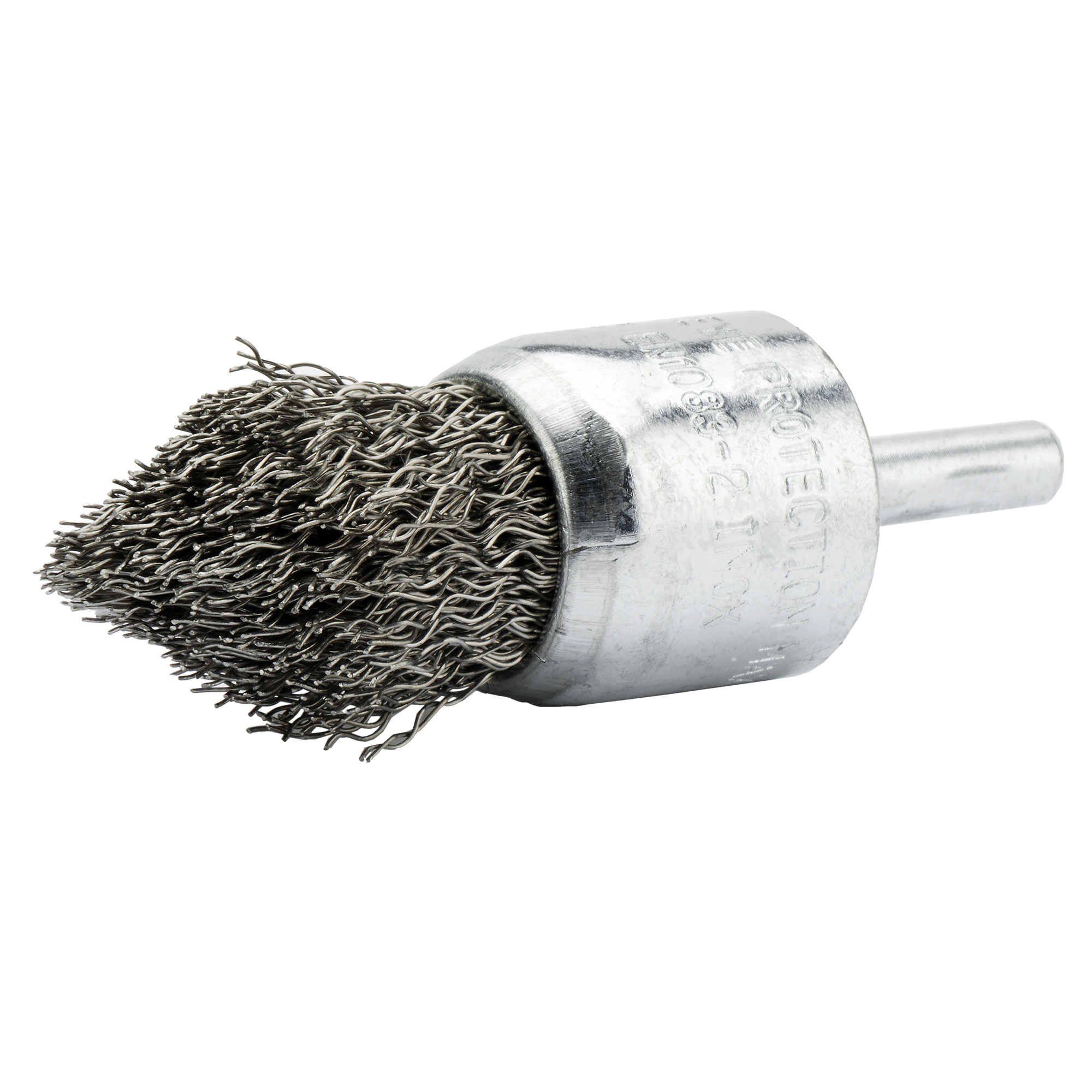 Cepillo brocha punta con perno, alambre de acero inoxidable ondulado / 50818I