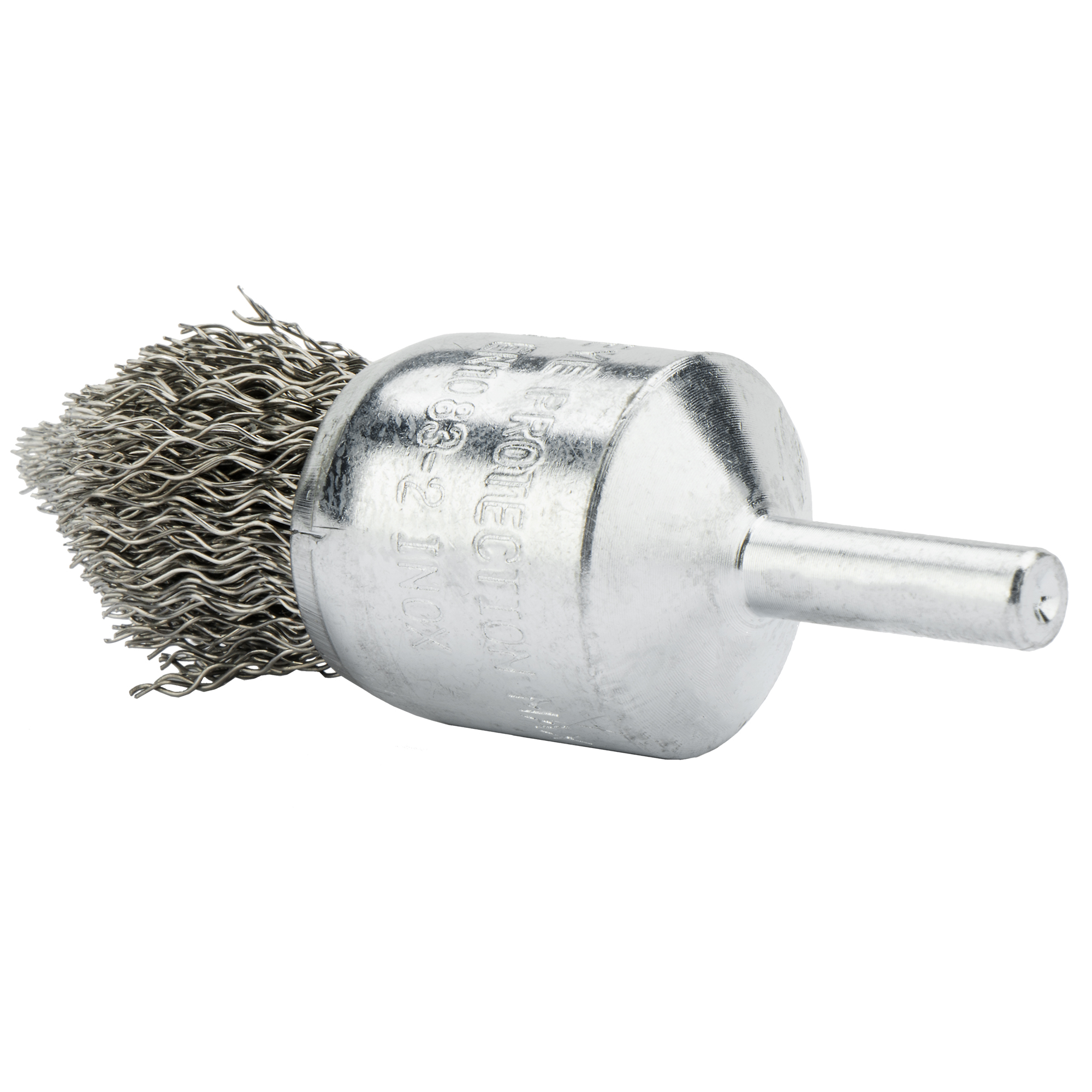 Cepillo brocha punta con perno, alambre de acero inoxidable ondulado / 50818I