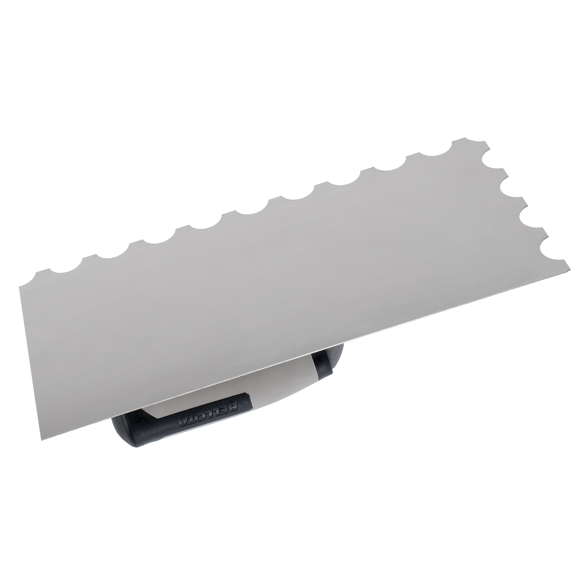 Peine de acero inoxidable diente radio con mango abierto bimaterial para trabajos de alicatado y solado / 5874RBIMINOX