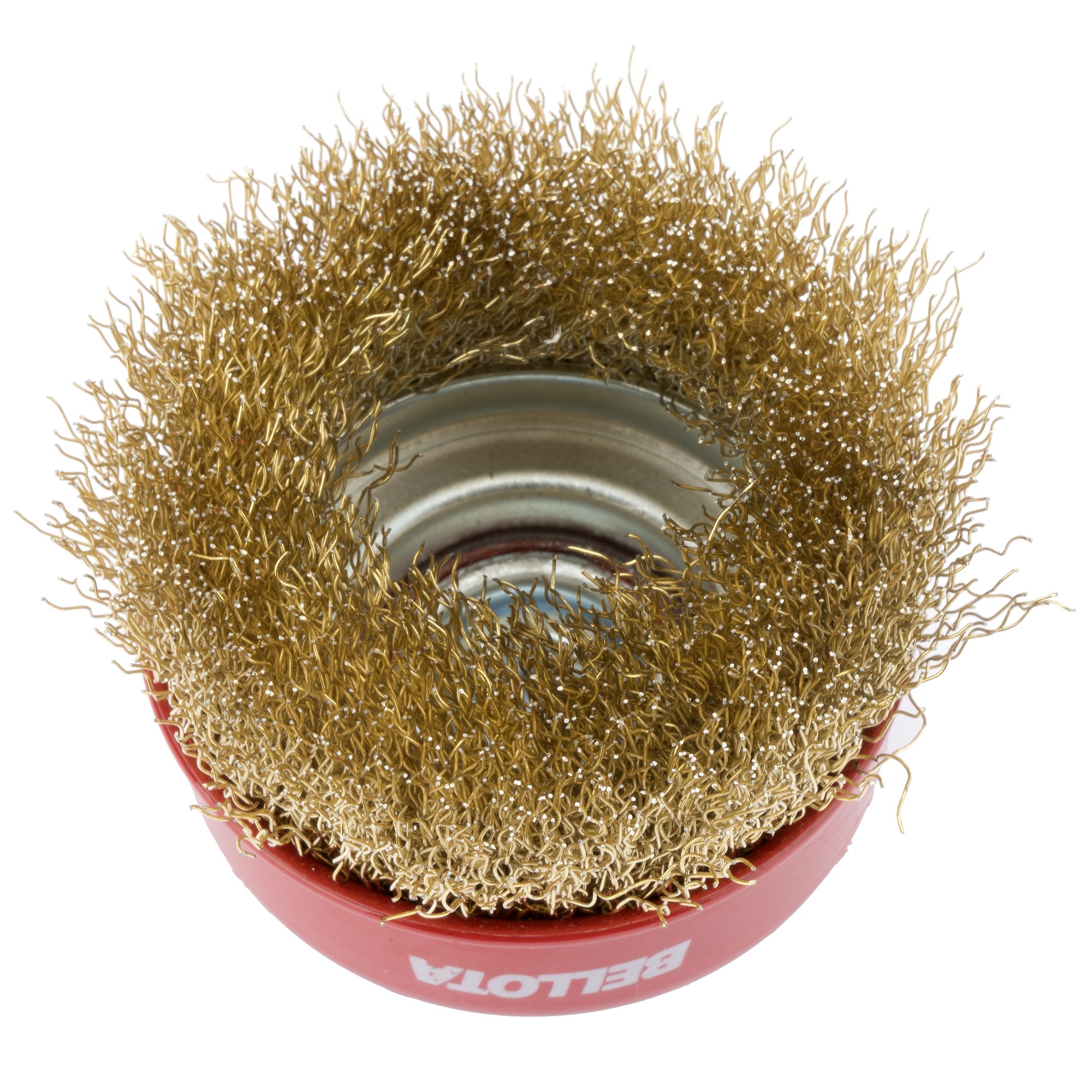 Cepillo de taza para altas revoluciones, alambre de acero latonado ondulado / 5081475