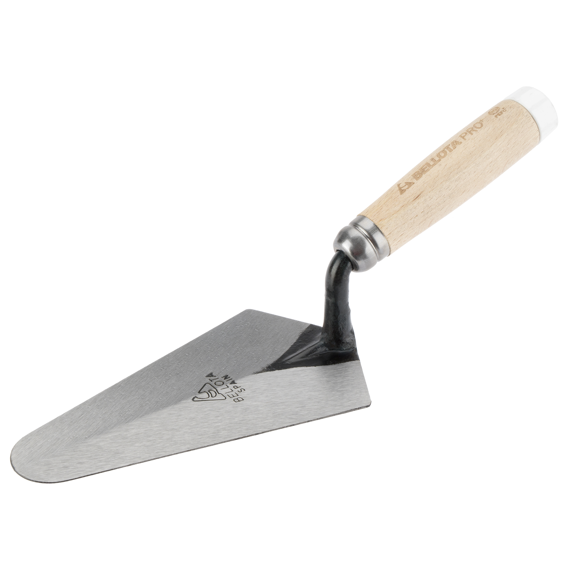 Paleta Pro madrileña con mango de madera y taco para trabajos de albañilería y alicatado / TRF42PB