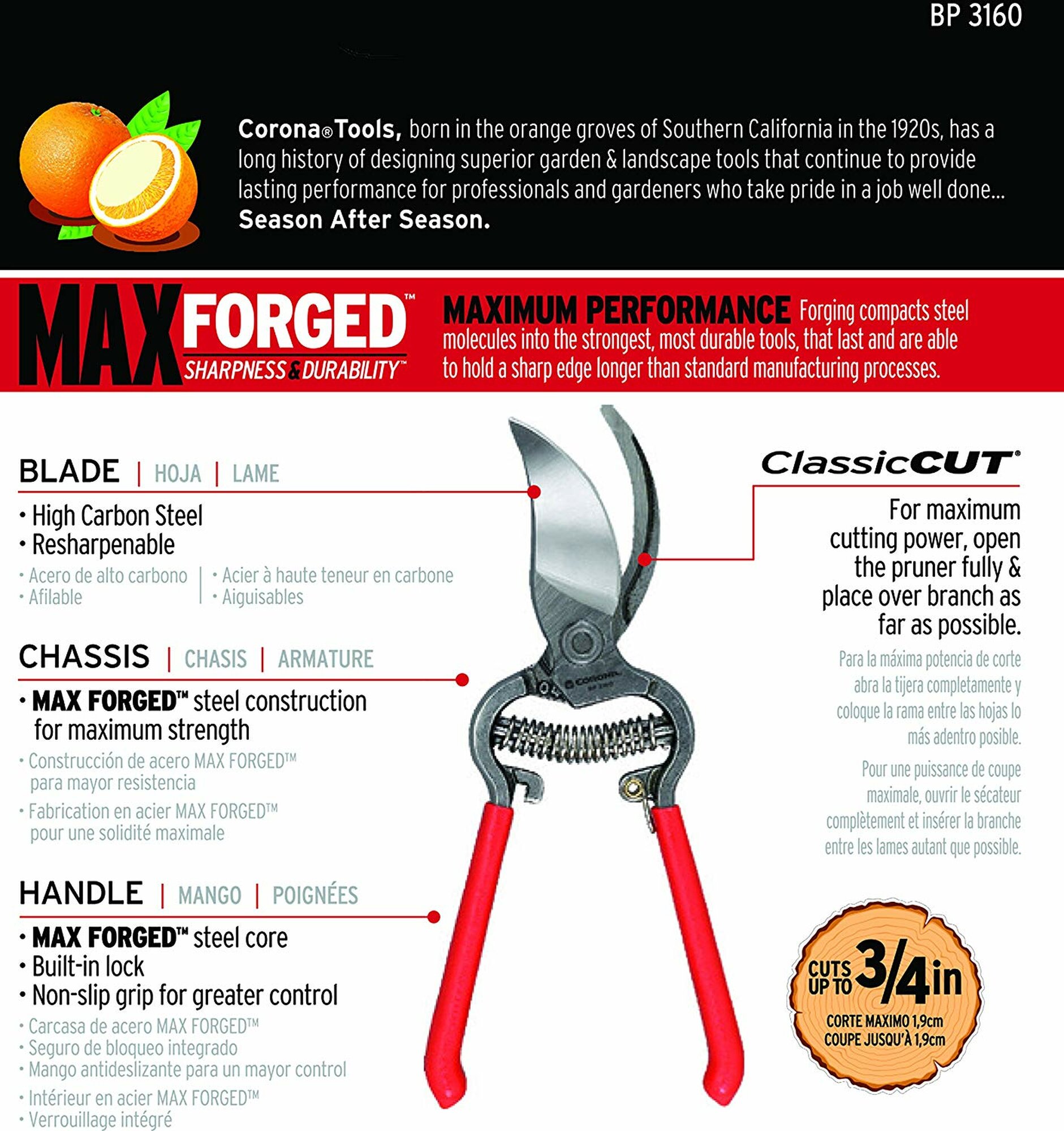 Tijera una mano- Classic cut ®- 19mm / BP3160