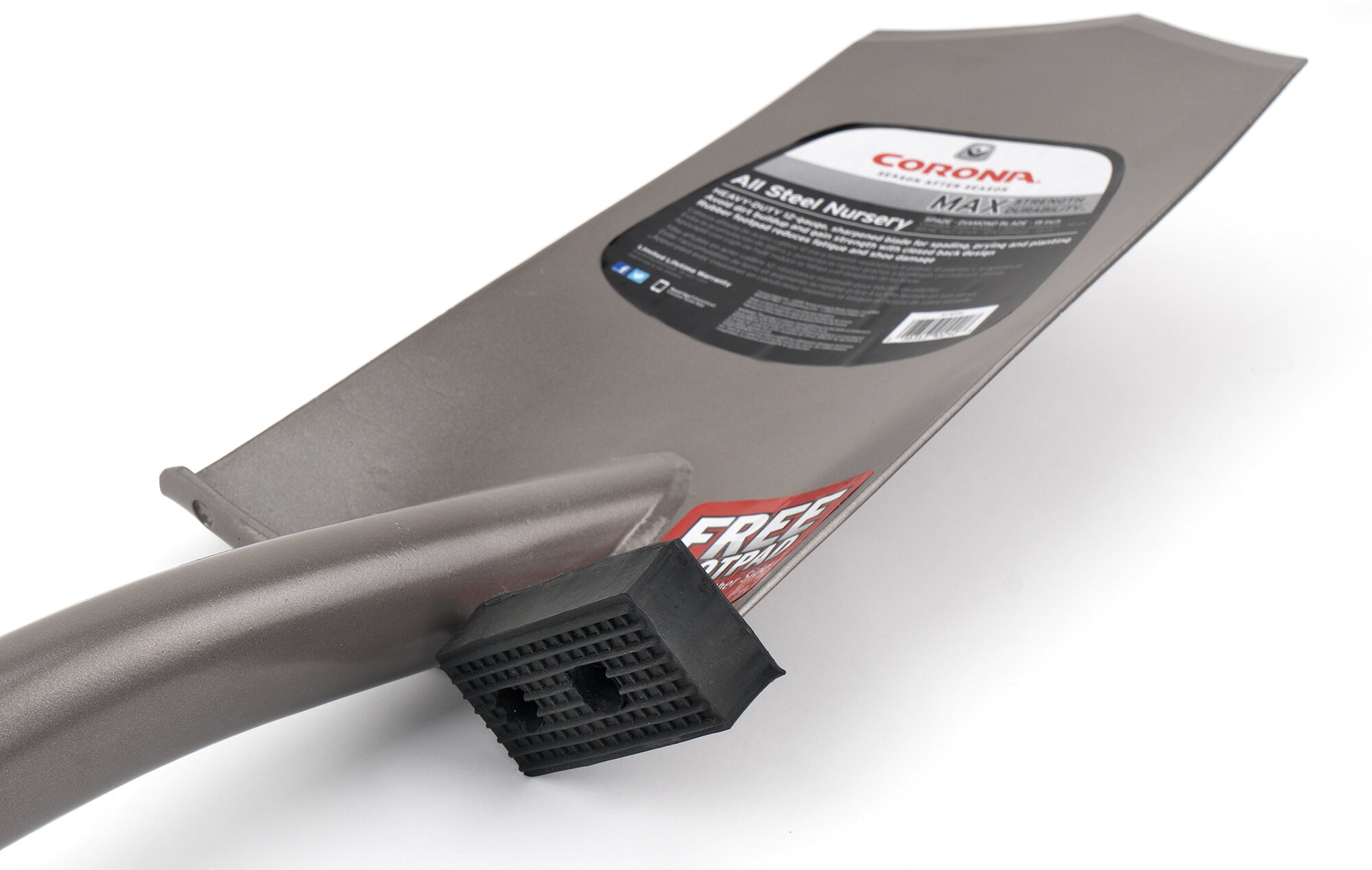 Pala de acero- hoja punta- 38cm / AS90240