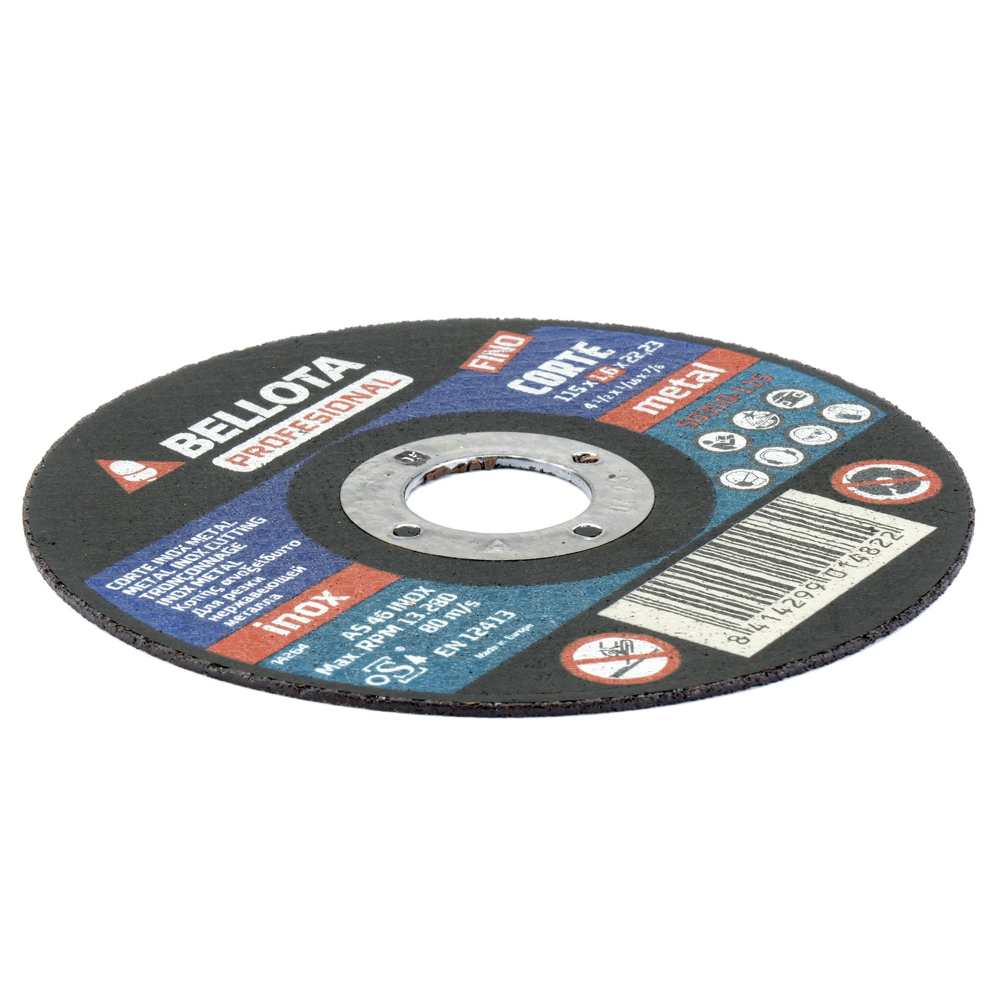 Disco abrasivo profesional fino para corte inox-metal, 1-1,9 mm / 50310