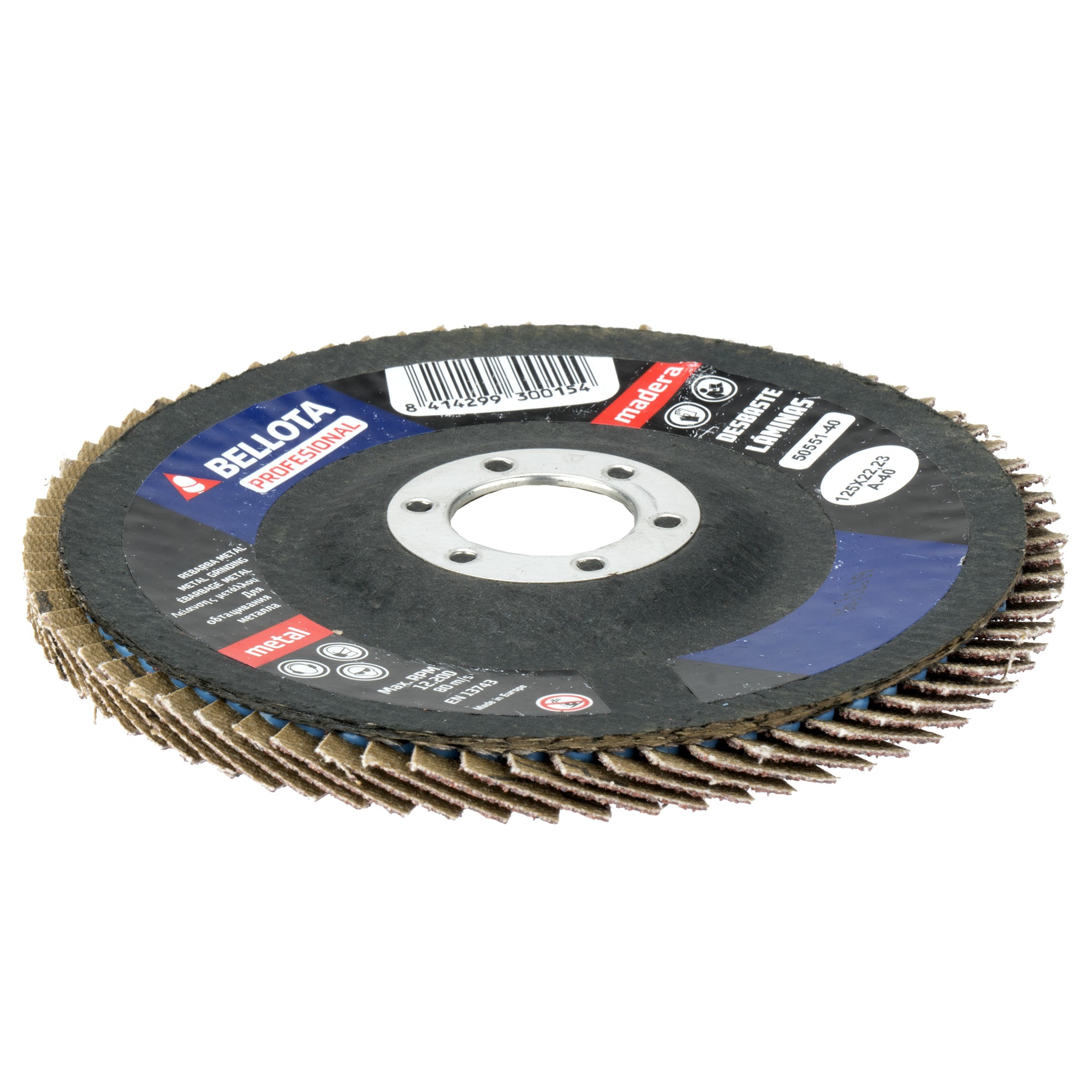 Disco de láminas base fibra cóncava para desbaste madera-metal, grano A / 50551