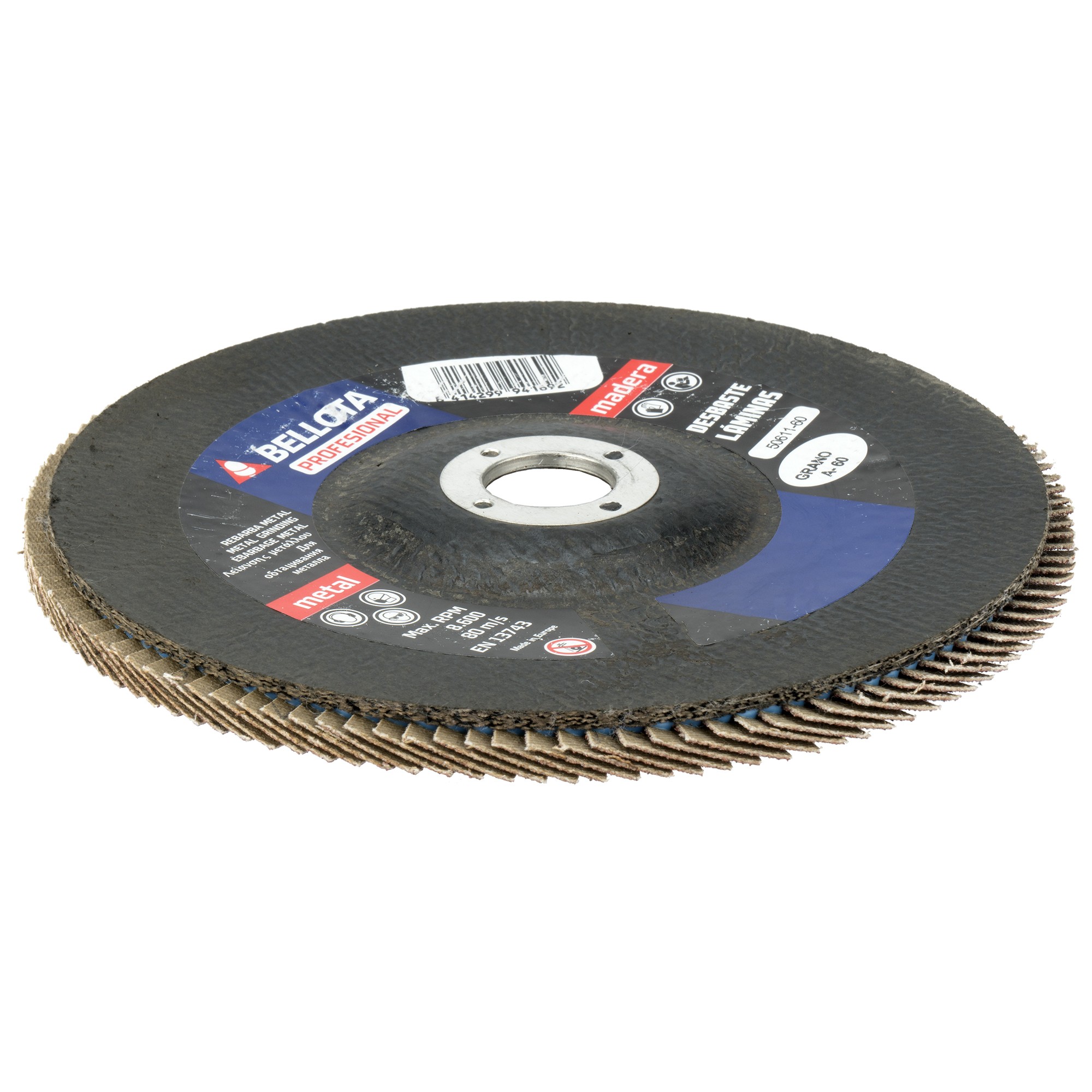 Disco de láminas base fibra cóncava para desbaste madera-metal, grano A / 50611