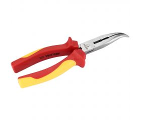 Alicate manipulación aislado con bocas semiredondas curvas de 200 mm para trabajos eléctricos de sujeción con tensión hasta 1.000V / 26122200VDE