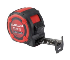 Flexómetro bimaterial negro en mm y pulgadas 5 m x 27 mm / 500155