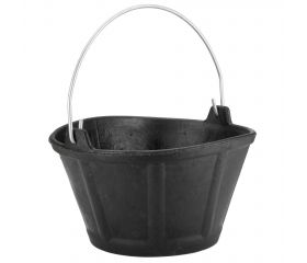 Cubo de caucho italiano 10 litros asa metálica negro / BKC10BM