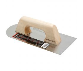 Llana redonda de acero con mango de madera 300x150 mm / 5863