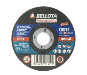 Disco abrasivo profesional fino para corte inox-metal,  espesor 1,6 mm y Ø 115 mm / 50310115