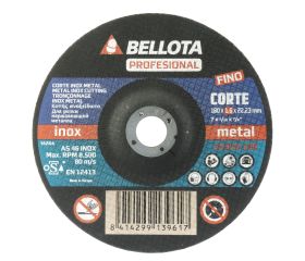 Disco abrasivo profesional fino para corte inox-metal,  espesor 1,6 mm y Ø 180 mm / 50320180