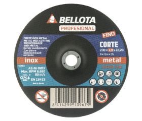 Disco abrasivo profesional fino para corte inox-metal,  espesor 1,9 mm y Ø 230 mm / 50320230