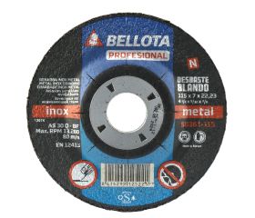 Disco abrasivo profesional para desbaste inox-metal, blando 7 mm y Ø 115 mm / 50361115