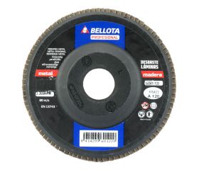 Disco de láminas base plana de poliamida para desbaste madera-metal, grano A 120 y Ø 115 / 50501120