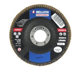 Disco de láminas base cóncava de fibra de vidrio para desbaste madera-metal, grano A 120 y Ø 115 / 50511120