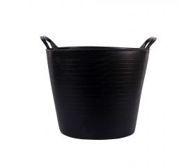 Capazo 26 litros asa reforzada plástico negro / BKT26BP