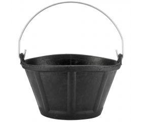 Cubo de caucho italiano 10 litros asa metálica negro / BKC10BM