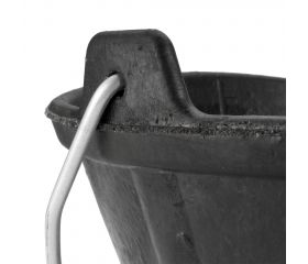 Cubo de caucho italiano 10 litros asa metálica negro / BKC10BM