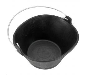 Cubo de caucho italiano 10 litros asa metálica negro / BKC10BM