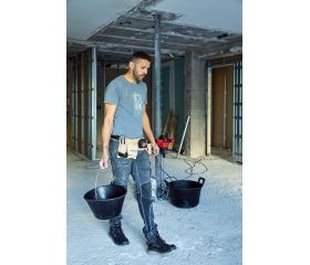 Cubo de caucho italiano 10 litros asa metálica negro / BKC10BM