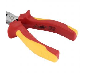 Alicate manipulación aislado con bocas semiredondas rectas para trabajos eléctricos de sujeción con tensión hasta 1.000V / 26120VDE
