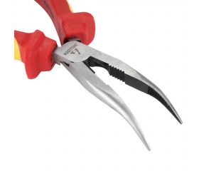 Alicate manipulación aislado con bocas semiredondas curvas para trabajos eléctricos de sujeción con tensión hasta 1.000V / 26122VDE