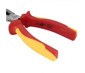Alicate manipulación aislado con bocas semiredondas curvas para trabajos eléctricos de sujeción con tensión hasta 1.000V / 26122VDE