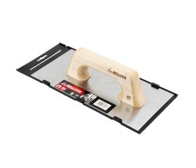 Llana recta inoxidable y afilada con mango de madera para trabajos de acabado y yeso / 5861AINOX
