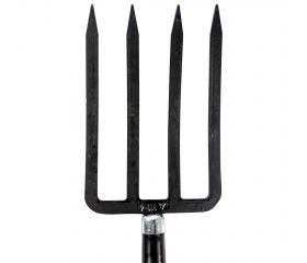 Horca de jardín, dientes forjados y planos para remover y cavar la tierra. Mango de anilla metálica, madera certificada / 9114A