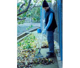 Escoba púas redondas para la limpieza de suelos de gravilla con  mango madera FSC / 3040CM