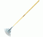 Escoba ajustable púa plana para limpieza de césped con mango madera FSC  / 3042CM