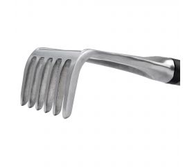 Rastrillo de aluminio, 6 púas,  de mango corto, ancho de trabajo 111mm   / 3006