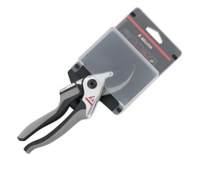 Tijeras de una mano con mangos trimateriales y hoja de corte con recubrimiento antiadherente,  para poda universal,  uso intensivo, con bulón Ajuste Fácil- Gama Proline / 3510