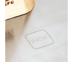 Llana recta inoxidable con mango de madera para trabajos de acabado y yeso / 5861INOX