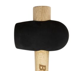 Maceta de goma negra con mango madera para trabajos de alicatado y soldado / 8053