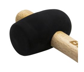 Maceta de goma negra con mango madera para trabajos de alicatado y soldado / 8053