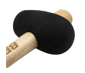 Maceta de goma negra con mango madera para trabajos de alicatado y soldado / 8053