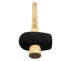 Maceta de goma negra con mango madera para trabajos de alicatado y soldado / 8053