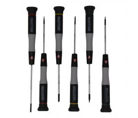 Juego destornilladores precisión de 6 piezas para apretar y soltar tornillos / 6250J