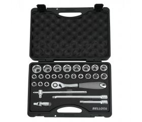 Juego de llaves de vaso con cuadrado de 1/2', accesorios y carraca / 6592