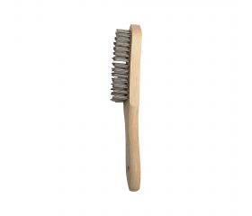 Cepillo manual con mango de madera, alambre de acero inoxidable recto / 50802