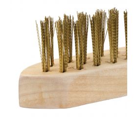 Cepillo manual con mango de madera, alambre de latón ondulado / 50803