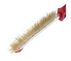 Cepillo manual con mango de plástico, alambre de acero latonado ondulado / 50806A