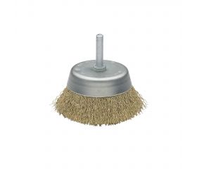 Cepillo de taza con perno, alambre de acero latonado ondulado / 50808